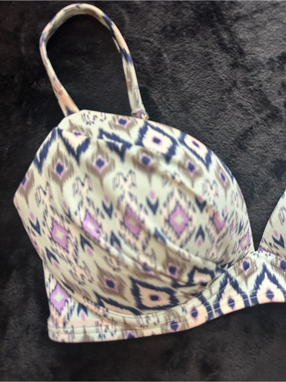 Victoria’s Secret Ikat Print Underwire Bikini Top 34D Adjustable Swim Top